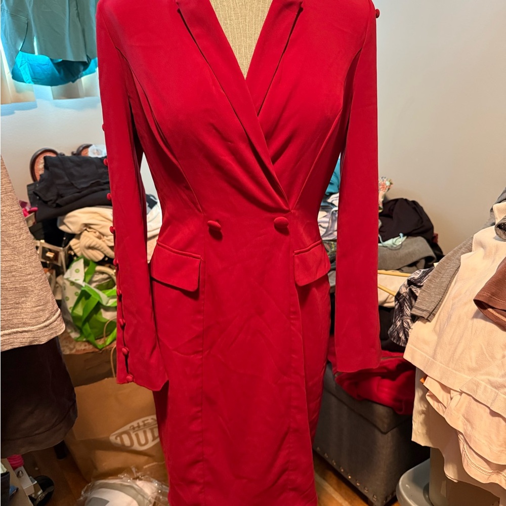 Badgley Mischka Red Blazer Dress size 4 **host pick**🥳